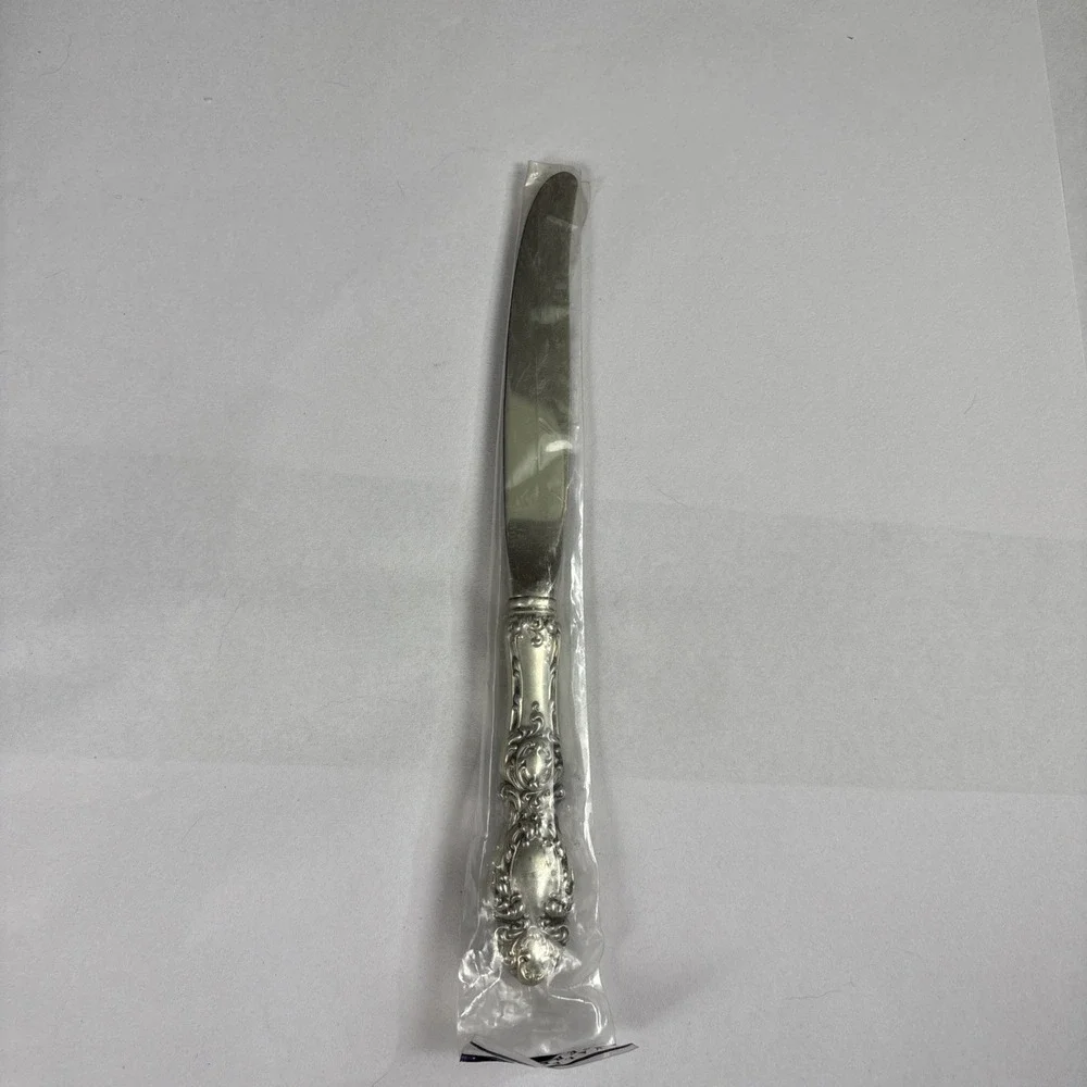 VTG Wallace‎ Lucerne Sterling Silver Knife Stainless Blade NOS Ornate Rococo MCM